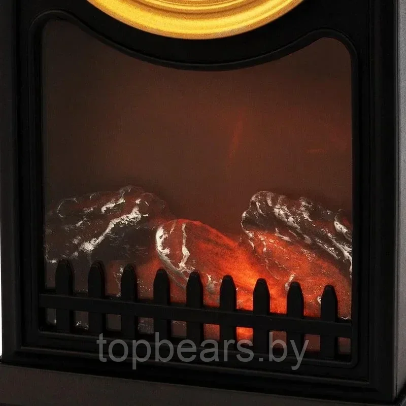 Светодиодный мини-камин настольный декоративный "Старинные часы" с эффектом живого пламени+ подарок - фото 5 - id-p220773621