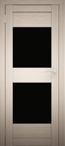 Двери межкомнатные экошпон Амати 15 Черное стекло - фото 1 - id-p123413197