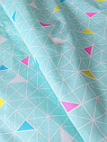 Комплект белья из бязи "Бэлио" 1,5 сп. (нав.50х70) 122 Треугольники 4/1 бирюзовый, фото 3