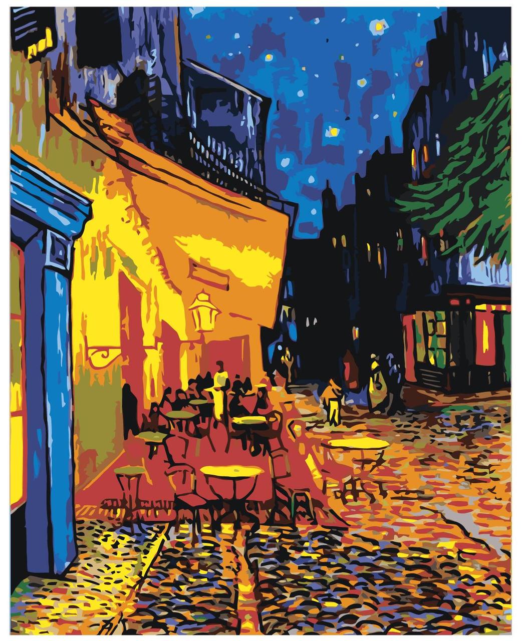Картина по номерам Ночная терраса кафе Ван Гог 40 x 50 | FNBB-kafevangog4050v2| SLAVINA - фото 1 - id-p220774131