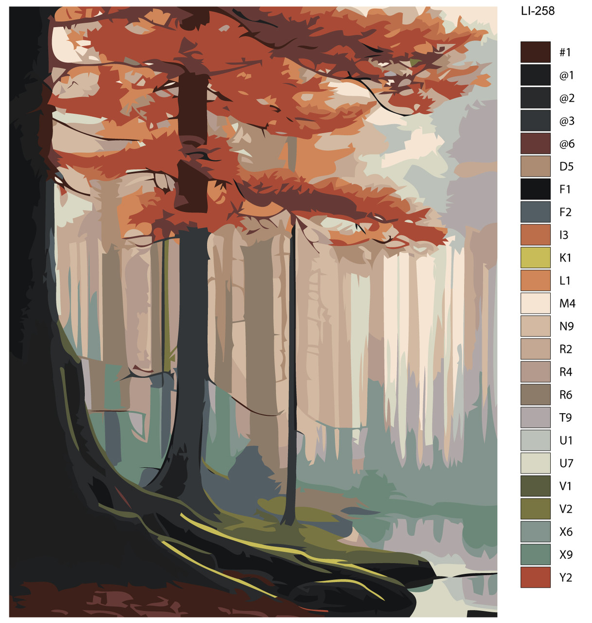 Картина по номерам Сосновый лес 40 x 50 | LI-258| SLAVINA - фото 2 - id-p220774134