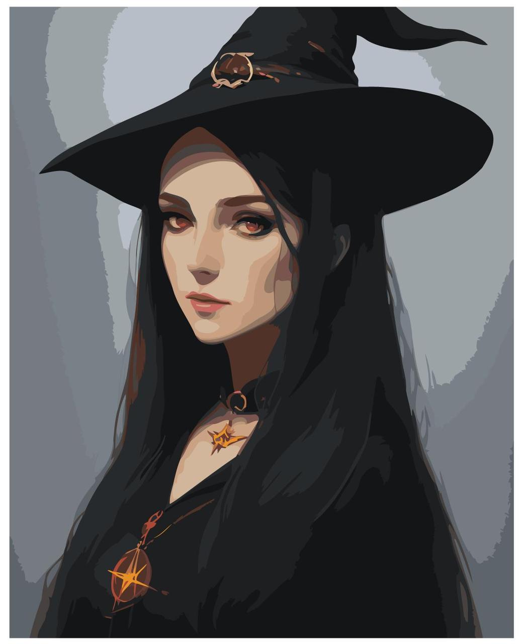 Картина по номерам Ведьма в шляпе 40 x 50 | LI-331| SLAVINA - фото 1 - id-p220774205