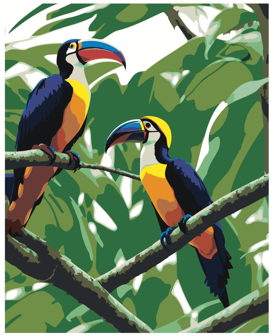 Картина по номерам Тукан тропическая птица 40 x 50 | LI-339| SLAVINA - фото 1 - id-p220774213