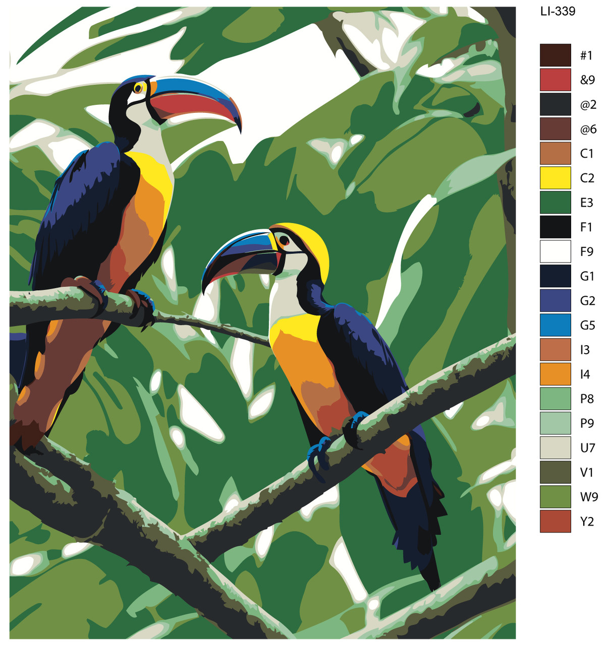 Картина по номерам Тукан тропическая птица 40 x 50 | LI-339| SLAVINA - фото 2 - id-p220774213