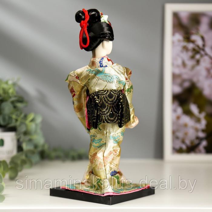 Кукла коллекционная "Японка в цветочном кимоно с бабочкой на руке" 25х9,5х9,5 см - фото 4 - id-p220775423