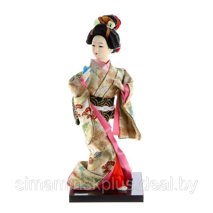Кукла коллекционная "Японка в цветочном кимоно с бабочкой на руке" 25х9,5х9,5 см - фото 6 - id-p220775423