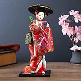 Кукла коллекционная "Японка с цветочной ветвью и в шляпе" 30 см, фото 2
