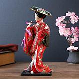Кукла коллекционная "Японка с цветочной ветвью и в шляпе" 30 см, фото 3