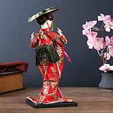 Кукла коллекционная "Японка с цветочной ветвью и в шляпе" 30 см, фото 4