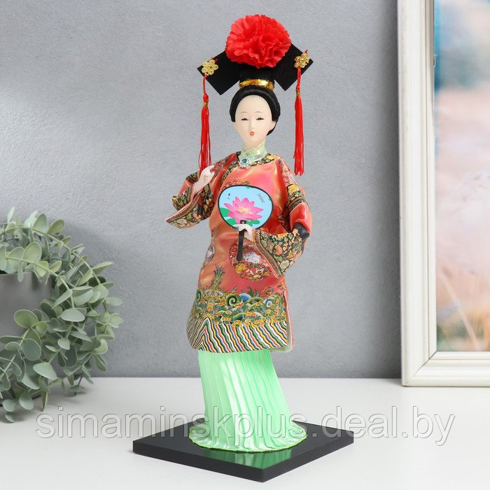 Кукла коллекционная "Китаянка в традиционном наряде с опахалом" 33,5х12,5х12,5 см - фото 1 - id-p220775430