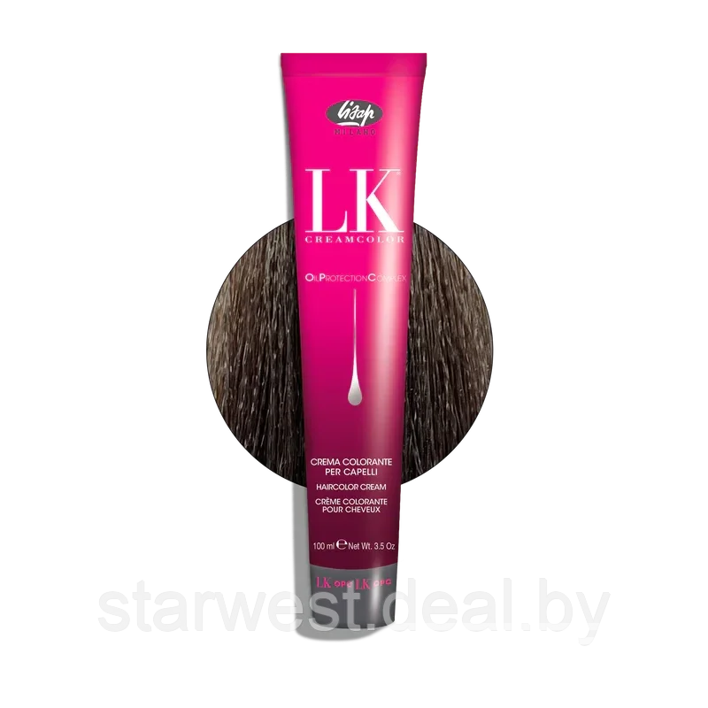 LK Lisap Milano Cream Color 5/9 Светло-Каштановый Коричневый Холодный 100 мл Крем-краска для окрашивания волос - фото 2 - id-p220776388