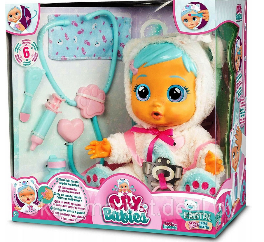 Пупс Cry Babies плакса Кристал ( Kristal Baby Doll) IMC Toys 98206 - фото 9 - id-p111162079
