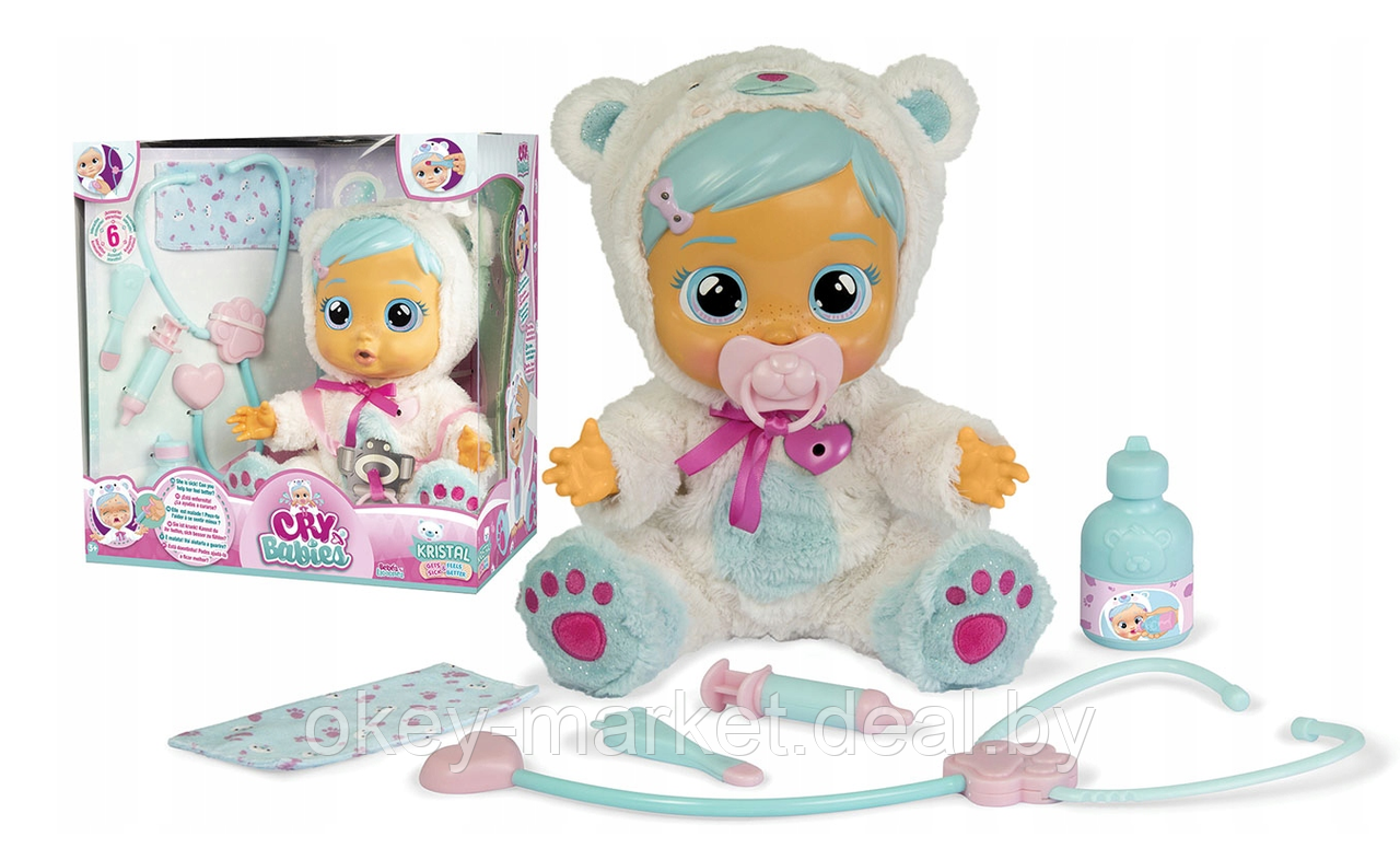 Пупс Cry Babies плакса Кристал ( Kristal Baby Doll) IMC Toys 98206 - фото 2 - id-p111162079