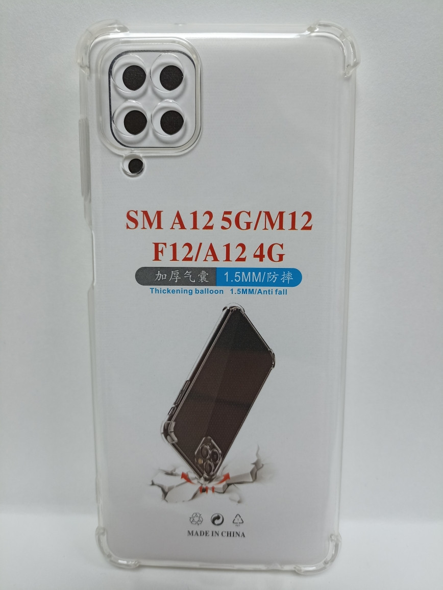 Чехол Samsung A12 силикон прозрачный с усиленными углами - фото 2 - id-p220776491