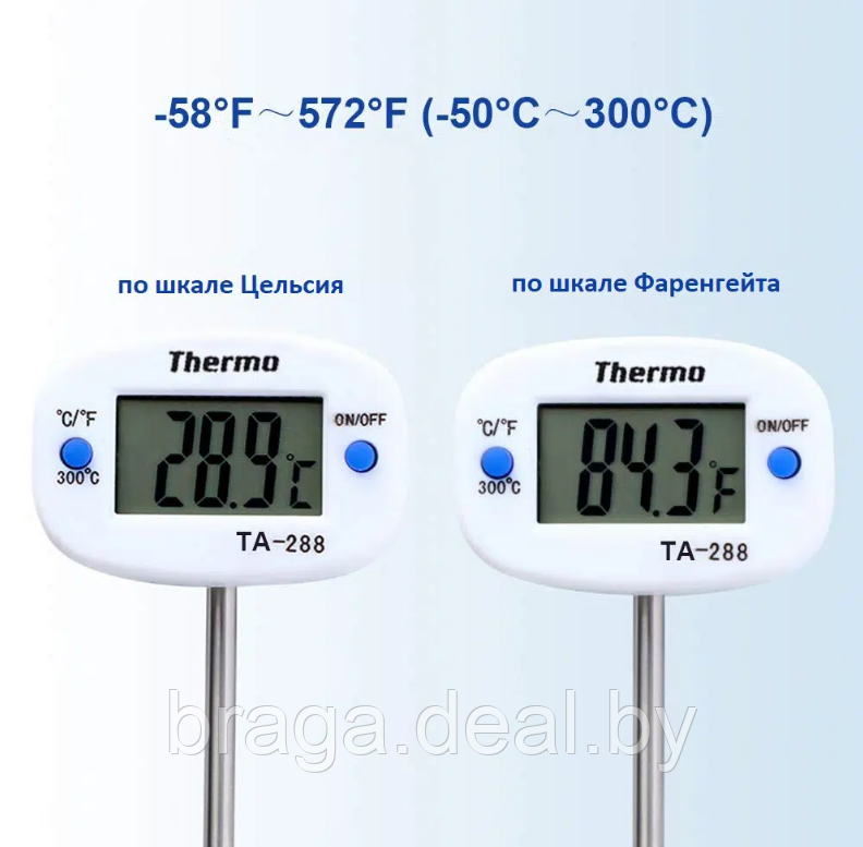 Термометр электронный с поворотным дисплеем (длина щупа 7 см) - фото 2 - id-p220773697