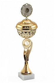 Кубок "Венеция" на мраморной подставке с крышкой , высота 43 см,чаша 12 см  арт.211-290-120 КЗ120