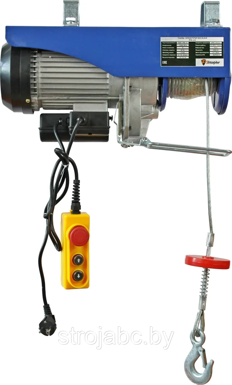 Таль электрическая стационарная Shtapler PA (J) 1000/500кг 10/20м - фото 1 - id-p220777958