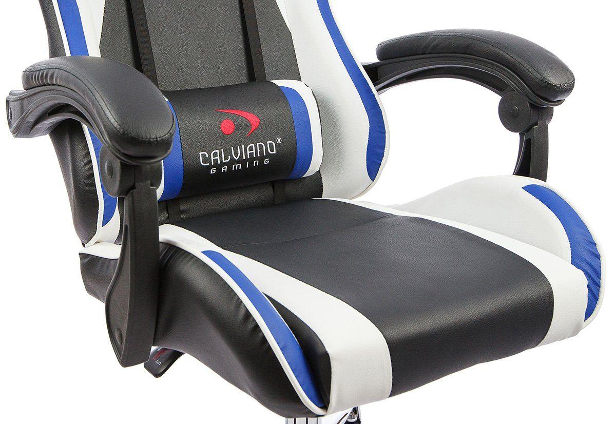 Вибромассажное кресло Calviano ASTI ULTIMATO black/white/blue - фото 9 - id-p220778065