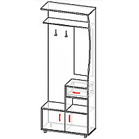 Шкаф д/прихожей "Толедо" МК 500.01 Правый, Бел-ДС