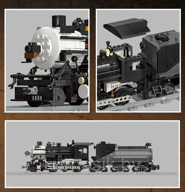 Конструктор 59003 JIE STAR Steam Train Локомотив, 1136 деталей - фото 6 - id-p220778538