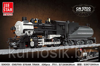 Конструктор 59003 JIE STAR Steam Train Локомотив, 1136 деталей