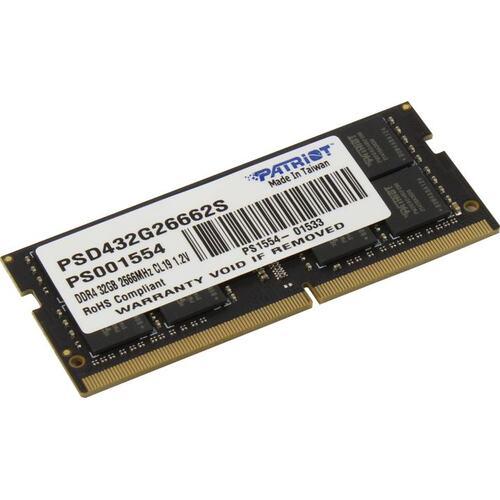 Модуль памяти Patriot Signature Line PSD432G26662S DDR4 SODIMM 32Gb PC4-21300 CL19 (for NoteBook) 12787576 - фото 1 - id-p220779480