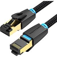 Патч-корд Vention прямой SFTP cat.8 RJ45 - 1м. Черный Тканевая оплетка IKGBF