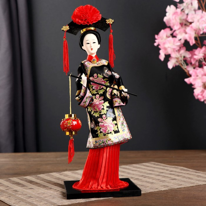 Кукла коллекционная "Китаянка в национ. платье с китайским фонариком" МИКС 32х12,5х12,5 см - фото 1 - id-p220781375
