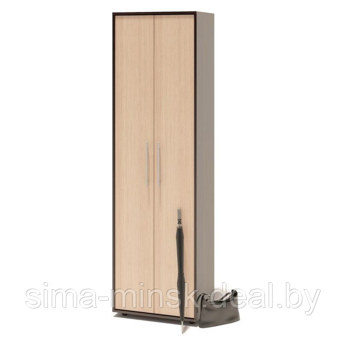Шкаф распашной, 600 × 429 × 2087 мм, цвет корпус венге/фасад белёный дуб - фото 1 - id-p220781573