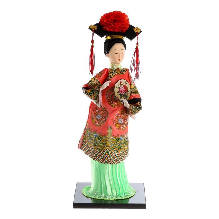 Кукла коллекционная "Китаянка в традиционном наряде с опахалом" 33,5х12,5х12,5 см - фото 5 - id-p220781380