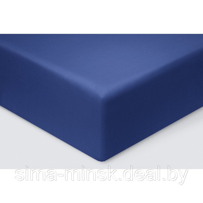 Простыня на резинке «Моноспейс», размер 90х200х23 см, цвет тёмно-синий - фото 1 - id-p220781968