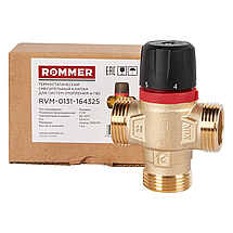 ROMMER RVM-0131-164325 термостатический смесительный клапан  1  НР 20-43°С KV 1,6 (боковое смешивание), фото 2