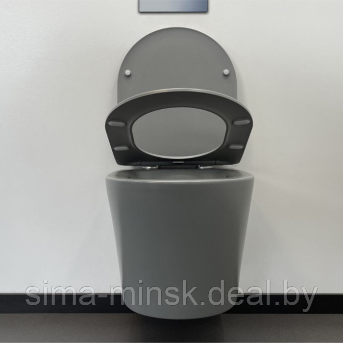 Сиденье для унитаза Comforty 105 MH, дюропласт softclose тонкое, быстросъёмное, светло-серый матовый - фото 5 - id-p220782008