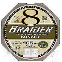 Леска плетеная Konger Braider X8 Olive Green 0.10мм 150м / 250150010 - фото 1 - id-p220782643