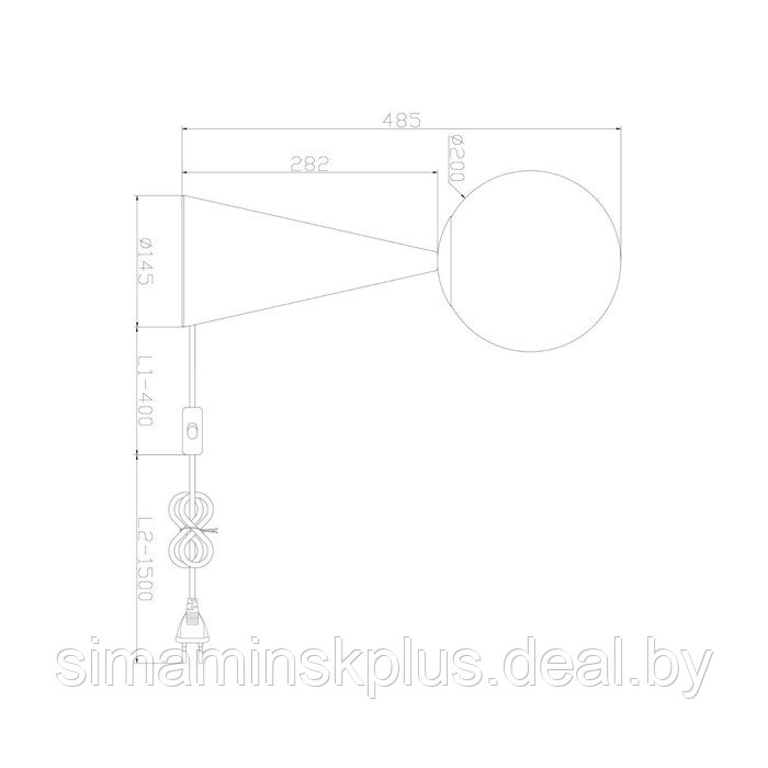 Светильник напольный Freya Glow, E14, 1х60 Вт, 485х200х200 мм - фото 2 - id-p220783492