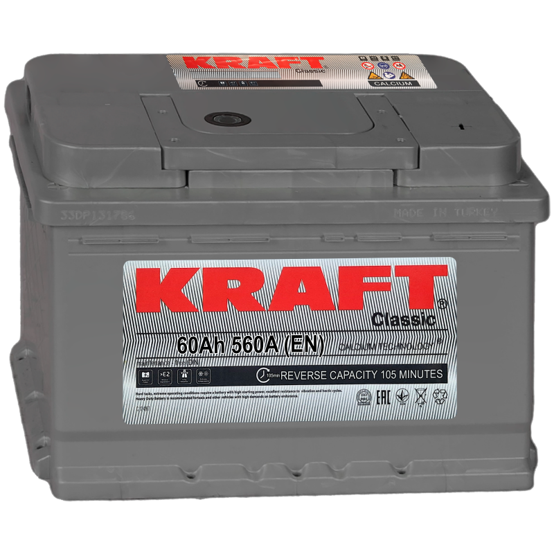 Аккумулятор Kraft Classic / 60Ah / 560А / Низкий - фото 1 - id-p220786832
