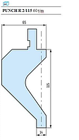 Пуансон Тип «А» радиусный PUNCH R 2/115 (60 t/m)
