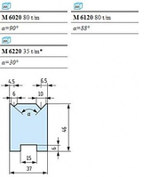 Матрицы с пазом Тип А M 6020 (80 t/m), M 6120 (80 t/m), M 6220 (35 t/m)