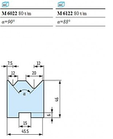 Матрицы с пазом Тип А M 6022 (80 t/m), M 6122 (80 t/m)