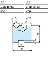 Матрицы с пазом Тип А M 6024 (80 t/m), M 6124 (80 t/m)
