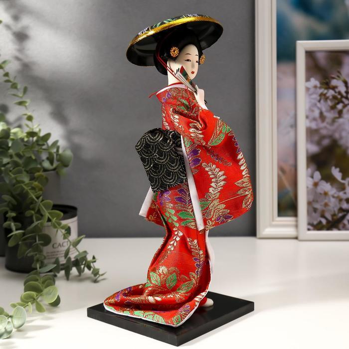 Кукла коллекционная "Китаянка с веером в шляпе" 30х12,5х12,5 см - фото 3 - id-p220792236