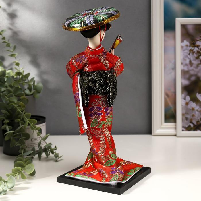 Кукла коллекционная "Китаянка с веером в шляпе" 30х12,5х12,5 см - фото 4 - id-p220792236