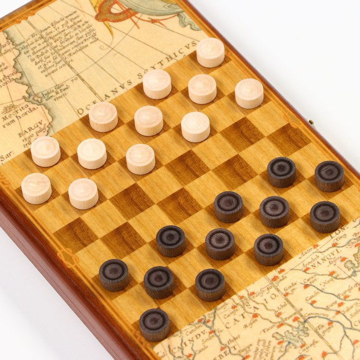 Нарды "Морские", деревянная доска 40 х 40 см, с полем для игры в шашки - фото 3 - id-p220792257
