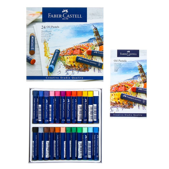 Пастель масляная 24 цвета Faber-Castell STUDIO QUALITY круглая - фото 1 - id-p220792283