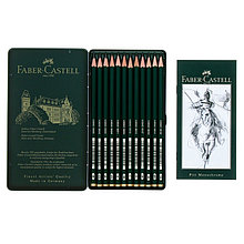 Набор карандашей чернографитных разной твердости Faber-Castel CASTELL 9000, 12 штук, 5H-5B, металлический