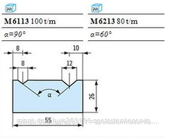 Матрицы с болтовым креплением Тип А M 6113 (100 t/m), M 6213 (80 t/m)