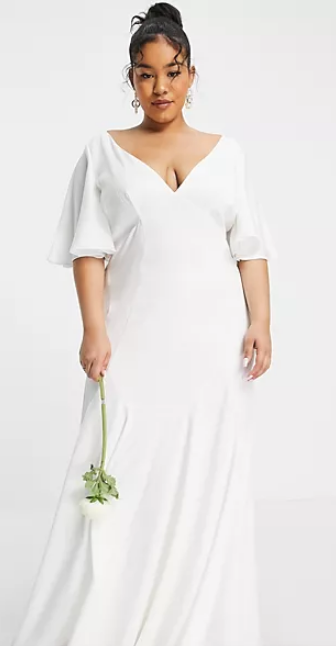 Свадебное платье ASOS DESIGN Curve Serenity Color IVORY Размер EU 48 - фото 3 - id-p220792616