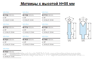 Матрицы Тип W высотой Н=55 мм