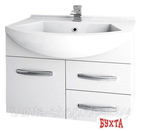 Мебель для ванных комнат Dreja Тумба Alfa New 75 99.0307 с умывальником Alfa 75 192536 (белый) - фото 1 - id-p202766915