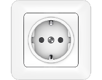 Розетка с заземлением, белый